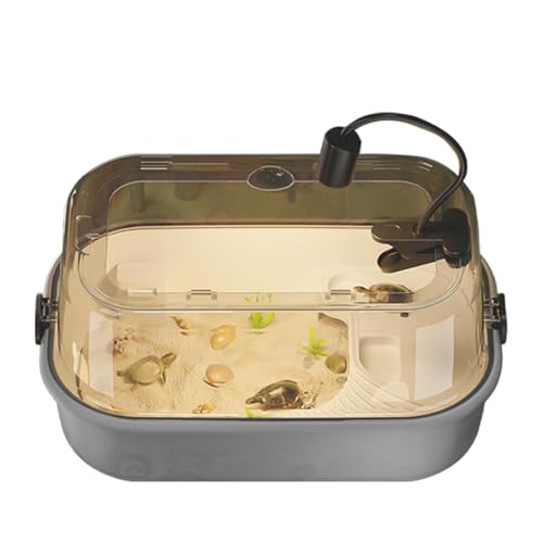 Duvcoywae Kleines Schildkröten -Tank -Kit, Turtle Habitat Kit,Full View Wasserschildkrötenstarter -Kit | Bottomabfluss, Ackstufe, Multifunktionsbereich Lebensraum für Krabben, Krebsfisch von Duvcoywae