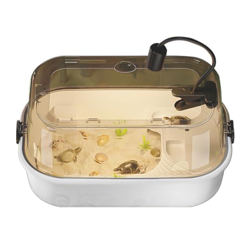 Duvcoywae Turtle Terrarium Kit, kleines Schildkröten -Tank -Kit - Full View Turtle Aquarium Starter Kit | Bottomabfluss, Ackstufe, Multifunktionsbereich Lebensraum für Krabben, Krebsfisch von Duvcoywae