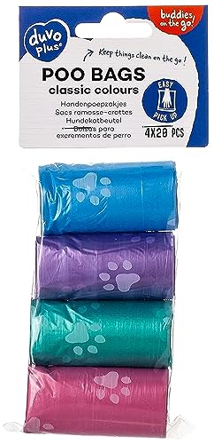 Duvo+ 311339 Poo Bags Auf Rolle Pfote, 4 X 20 Stück Pastell von Duvo+