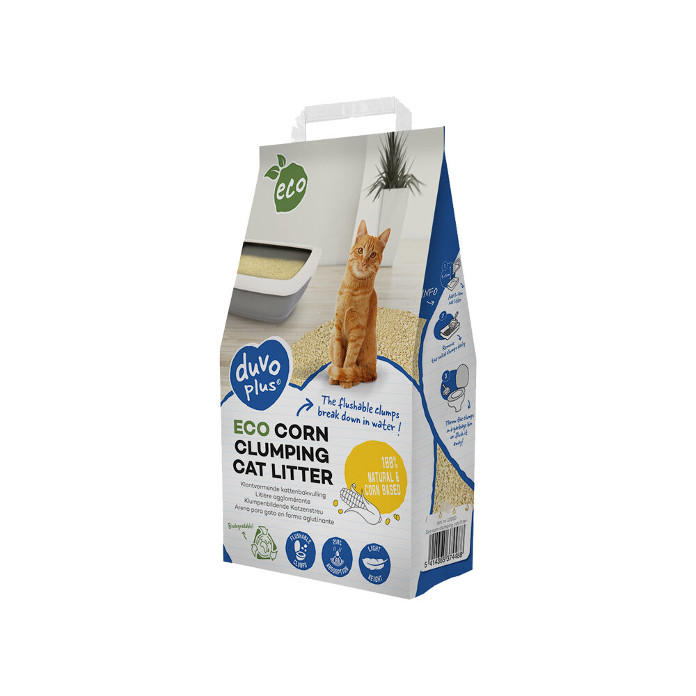 Duvo+ Eco Mais Klumpende Katzenstreu - 10 kg / 16,37 L von Duvo+