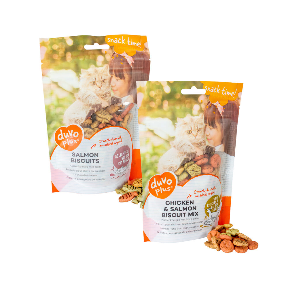 Duvo+ Snack-Zeit! Katzensnack - Keksmischung mit Huhn und Lachs - 50 g von Duvo+