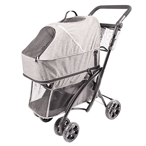 Laroy Group Hundebuggy Pet Buggy Deluxe Gr. 99 x 79 x 49 cm Farbe grau ideal für kleine Hunde mit Mobilitätsproblemen von Duvo+