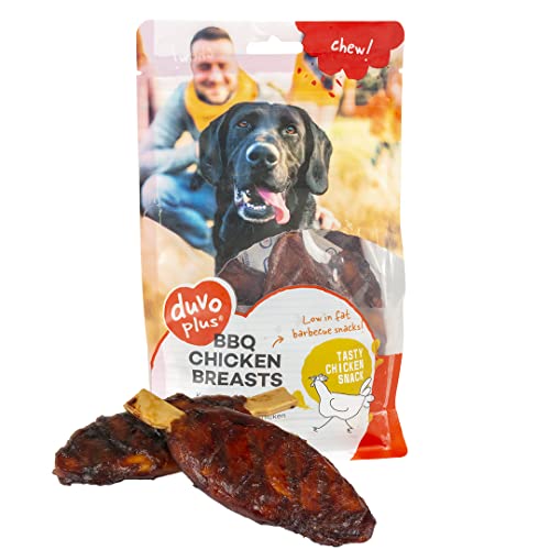 Chew! BBQ Hähnchenfilets, 11,9 cm – 6 Stück/300 g, köstliches Kausnack ohne Rinderhaut, ohne Zuckerzusatz, ideal als Snack oder Belohnung für Hunde von Duvoplus