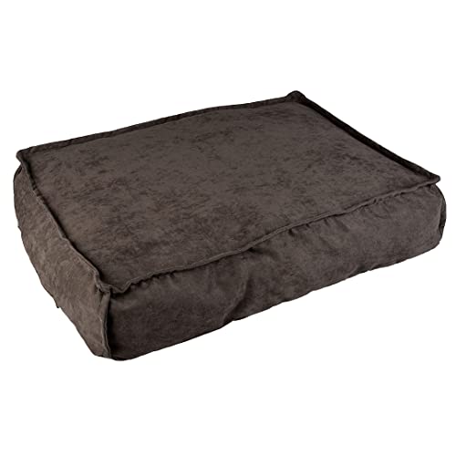 Duvoplus, Rechteckiges Kissen Velvet Beton XL – 116 x 84 x 21 cm, Anthrazit, umweltfreundlich, Füllung 100% recycelt, Rutschfester Boden, bequemer und Warmer Schlafplatz für Hunde von Duvoplus