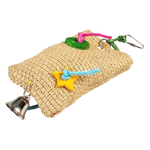 duvoplus Snack Tasche Sisal mit Papier, Holz, Glocke S – 5,5 x 10,2 x 33 cm, Mehrfarbig von Duvoplus