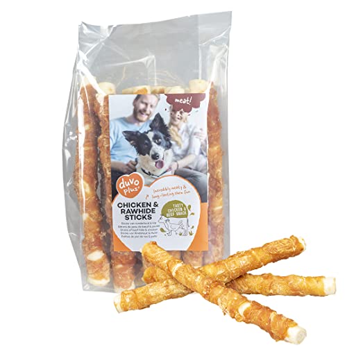 Meat! Bâtonnets de peau de bœuf & poulet larg 25cm - 1000g - ± 10st von Duvoplus