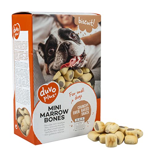 duvoplus, Biscuit! Mini-Markknochen, 500 g, leckere Kekse, gebackene Knusprige Pfeifen, mit Einer leckeren Füllung, ideal als Snack oder Belohnung für Hunde von Duvoplus