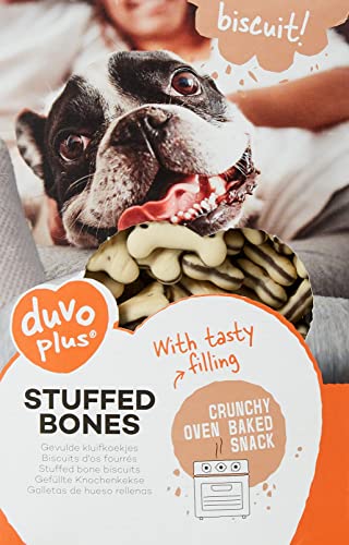 duvoplus, Biscuit! gefüllte Knochen, 500 g, leckere gebackene Kekse, knusprige Pfeifen, mit Einer leckeren Füllung, ideal als Snack oder Belohnung für Hunde von Duvoplus