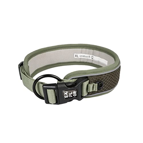 duvoplus, Halsband mit reflektierenden Nähbändern, Ultimate Fit Comfy Control, Größe S – 34-38 cm Undercover Green, für Hunde, strapazierfähige und schnell trocknende Materialien von Duvoplus