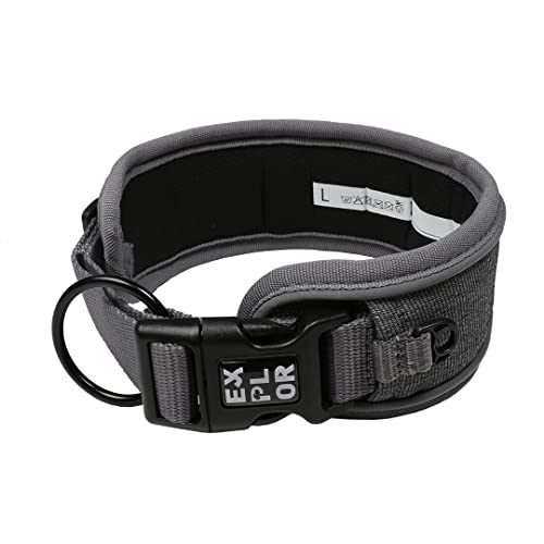 duvoplus, Halsband mit reflektierenden Nähbändern Ultimate Fit Comfy Control, Größe M – 39-44 cm, silberfarben, reflektierend, für Hunde, strapazierfähige und schnell trocknende Materialien von Duvoplus