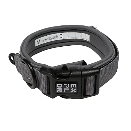 duvoplus, Ultimate Fit Comfy Safety Halsband mit reflektierenden Nähbändern, Größe L – 45 – 51 cm Silver Reflective, für Hunde, widerstandsfähige Materialien, schnelltrocknend von Duvoplus