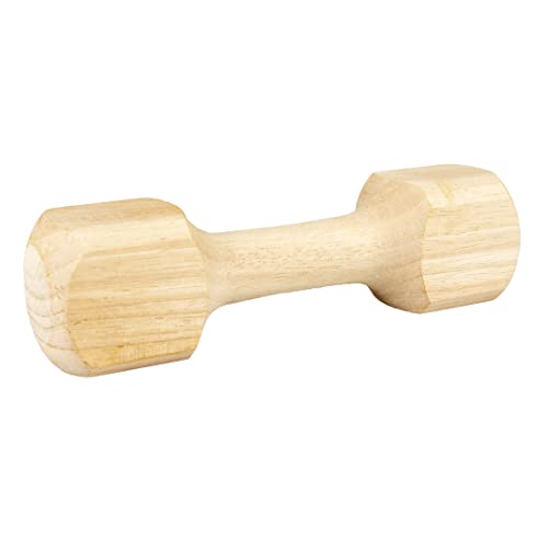 Duvoplus, Apportierhantel aus Holz, L – 24,5 x 6,5 x 6,5 cm – 475 g Farbe Holz, Spielzeug, Holzfarbe, Hund von Duvoplus