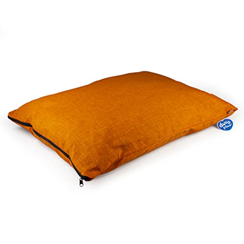 Duvoplus, Kissen mit Reißverschluss, Samt, Tangerine, 80 x 60 x 14 cm, Orange, gepolstertes Kissen für Hunde, waschbar bei 30 °C, Elegantes Design, geeignet für den Korb, Bequeme Position von Duvoplus