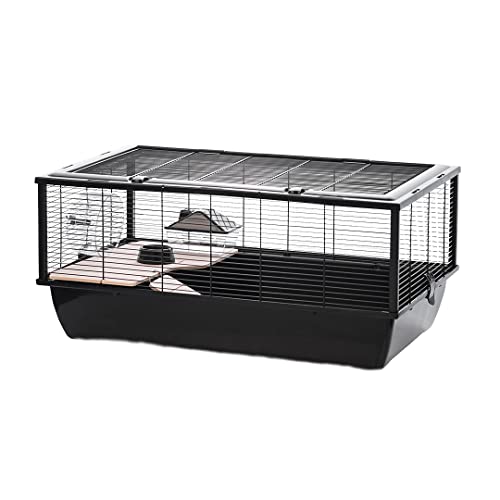 duvoplus, Black Bob Habitat für Nagetiere, 78 x 48 x 36 cm, Schwarz, Nagetiere, Schwarz von Duvoplus