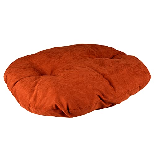 Duvoplus, Ovales Kissen aus Velours, Kupfer, Größe L – 106 x 66 x 7 cm, Rot, umweltfreundlich, Füllung 100% recycelt, Rutschfester Boden, bequemer und Warmer Schlafplatz für Hunde von Duvoplus