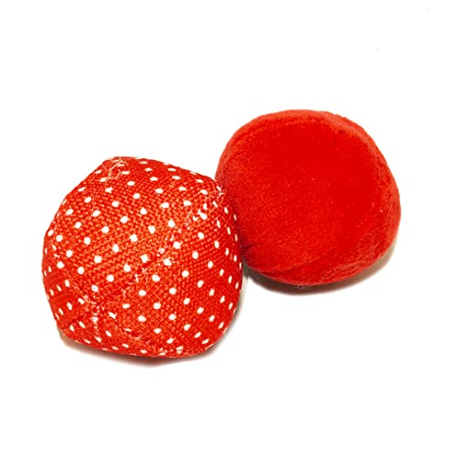 Duvoplus, Retro ba Les Rouges Unies & Points 2 Stück – 6 x 6 x 6 cm Rot, Spielzeug, Rot, Katze von Duvoplus