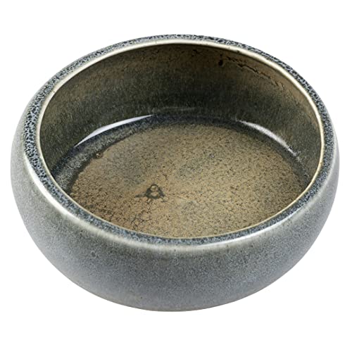 duvoplus, Stone Obliq Raw L Futternapf – 270 ml – 13 x 13 x 6,3 cm grau, glasierte Keramik, robust und stabil, perfekt für Kaninchen und Nagetiere, spülmaschinenfest von Duvoplus