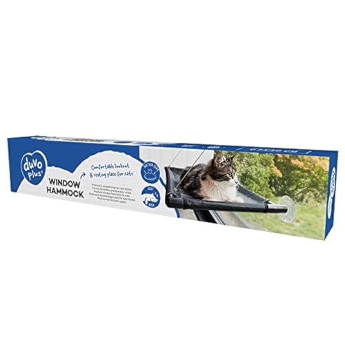 duvoplus DUVO Fenster - Hängematte für Katzen Schwarz 66x40x2,5cm von Duvoplus