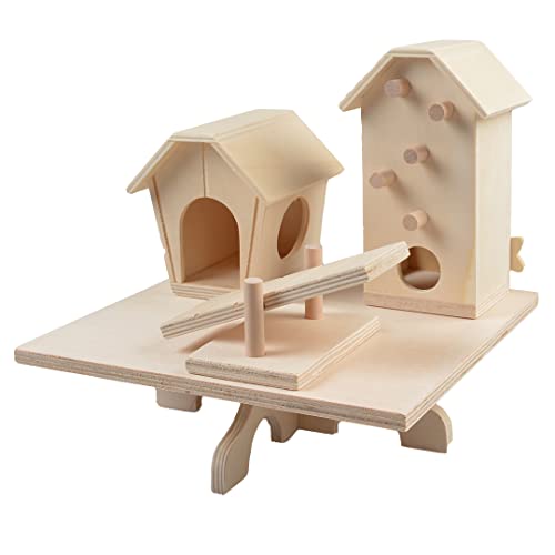 duvoplus Terrain de jeu en Bois Avec maisonnettes 23x20x22cm brun von Duvoplus