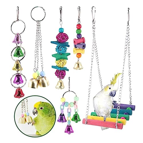 Duyeuau Vogelschaukel, Papageien Käfig Spielzeug, Schaukel Set Holzleiter Training für kleine Größe Vögel Papageien Spielständer Duyeuau Vogelschaukel, Papageien Käfig Spielzeug, Schaukel Set Holzleiter Training für kleine Größe Vögel Papageien Spielständer von Duyeuau