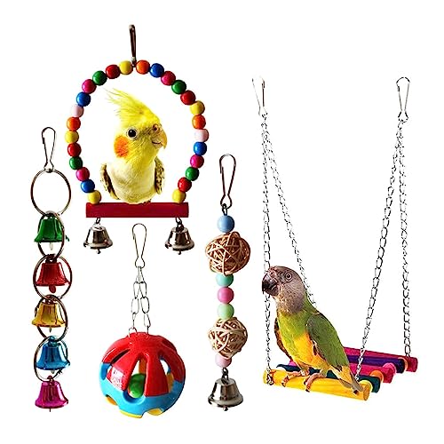 Duyeuau Vogelschaukel, Papageien Käfig Spielzeug, Schaukel Set Holzleiter Training für kleine Größe Vögel Papageien Spielständer Duyeuau Vogelschaukel, Papageien Käfig Spielzeug, Schaukel Set Holzleiter Training für kleine Größe Vögel Papageien Spielständer von Duyeuau