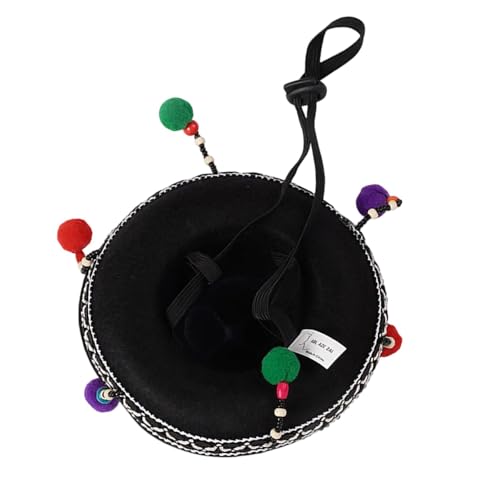 Sombrero-Hut für Welpen, elegant, Partykleidung für kleine Hunde, Haustier-Kostüm, bunte Pompons Sombrero-Hut für Welpen, elegant, Partykleidung für kleine Hunde, Haustier-Kostüm, bunte Pompons von Duyeuau