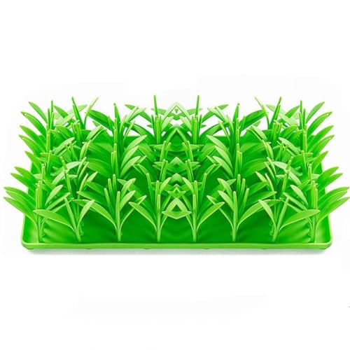 Silikon-Grasmatte Katzen Hunde, Edible Grade Green Grass Silicone Slow Food Mat, Weiches Silikon Grünes Gras Schnüffelmatte, Futterwerkzeug für Haustiere von Duyifan