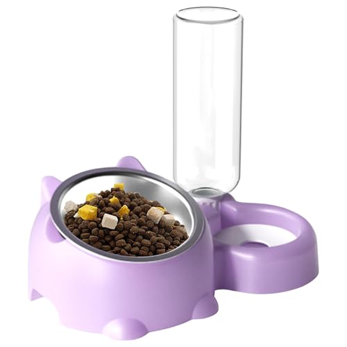 Adorable Cat Food and Water Bowl Set, Sturdy 16 Degree Tilted Dog Dish with Water Dispenser, Detachable Pet Feeder Bowl for Cats and Dogs, Ergonomic Pet Feeding Station von Dybnuhoc