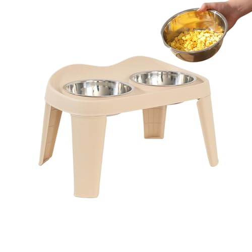 Adorable Elevated Dog Bowls, Double Food Water Feeder, Folding Dog Bowl Holder, No-Spill Dog Cat Food Bowl Anti-Slip for Small Medium Dogs, Elevated Pet Feeder, Small Dog Food Bowl, von Dybnuhoc