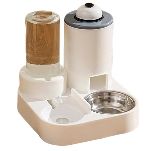 Cat Bowl with Water Dispenser, Pet Feeding Bowls with Automatic Water Bottle, Automatic Pet Waterer, Pet Feeder and Waterer Set, Small Dog Cat Feeding Bowls, Feeder Dish with Bell von Dybnuhoc