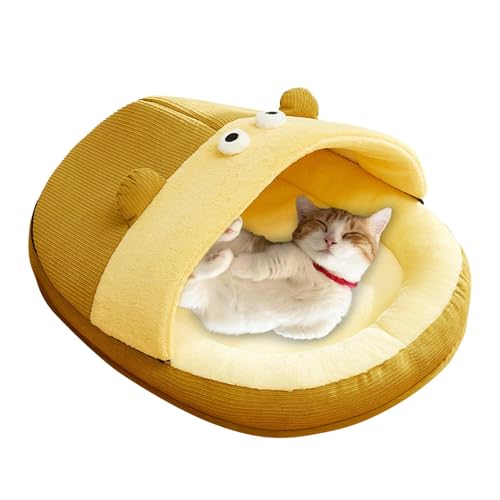 Cat Cave for Indoor Cats, Indoor Cat Cave, Neck Support Slipper Design Semi-Enclosed Bed, Cute Semi-Enclosed Neck Support Slipper Bed, Washable Cat Hideaway Tent for Puppies and Kittens von Dybnuhoc