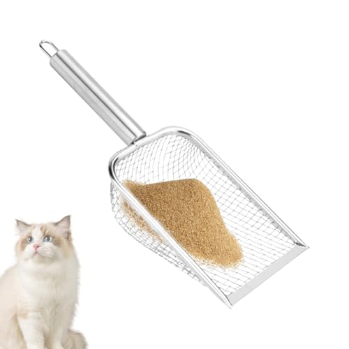 Dybnuhoc Cat Litter Scoop, Stainless Steel Cat Scoop Pet Litter Sifter Shovel, Portable Cat Pooper Lifter for Frogs Lizards Dogs Cats Snakes Turtles, Lightweight Litter Sifter, Easy Clean Cat Scoop, von Dybnuhoc