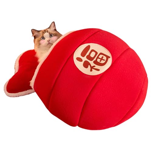 Dybnuhoc Cat Sleeping Bag, Plush Cat Nest, Warm Snuggle Sack, Indoor Cat Bed, Cozy Puppy Cuddler, Thick Warm Pet Bed, Red Cat Bed, Kitten Cuddler Pad, Dog Sleeping Bag, Soft Burrow Sack von Dybnuhoc