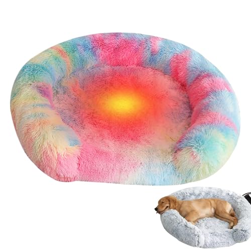 Dybnuhoc Heated Cat Bed, Adjustable Temperature Cat Heating Pad, USB Heated Cat Bed, Cat Heating Pad with Timer, Auto Shut-Off Cat Bed, Washable Round Cat Bed, Kitty Heating Bed for Cold Weather von Dybnuhoc