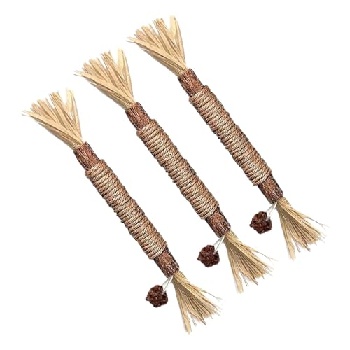 Dybnuhoc Katzenminze-Kauspielzeug für Katzen,Silvervine Katzen-Kauspielzeug, Natürliche Silvervine Sticks Katzenspielzeug, Natürliche Katzenminze-Stäbchen, Kaustäbchen, Zähne, Kauspielzeug für Katzen von Dybnuhoc