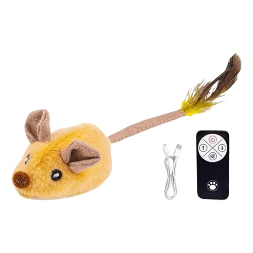 Dybnuhoc Moving Cat Toy, Remote Control Cat Mice Toy, Interactive Cat Toy for Indoor Cats, Squeaky Remote Control Cat Toy, Cat Toy Stimulates Hunting Instincts, Remote Control Moving Cat Toy von Dybnuhoc