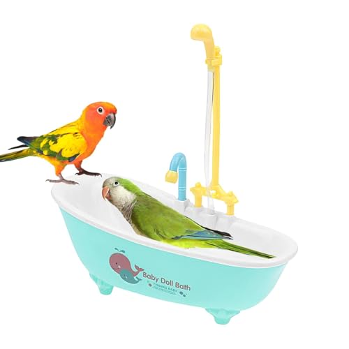 Dybnuhoc Papageien-Badewanne, Papageien-Vogelbad, Sittich-Duschbadewanne, Automatische Vogelbadewanne, Haustierbadebecken mit Wasserzirkulation, Vogelbadewanne, Schwimmbadewanne, Dusche von Dybnuhoc