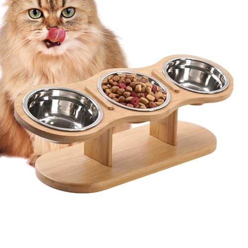 Elevated Cat Bowls, Tilted Raised Cat Feeder, Anti Vomit Cat Bowl, Slow Feeder Raised Bowl, Cat Bowls with Non-Slip Stand, Raised Puppy Feeding Station, 15-Degree Tilted Cat Bowl for Pets von Dybnuhoc