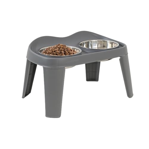 Elevated Dog Bowls, Double Food Water Feeder, Folding Dog Bowl Holder, Anti-Spill Dog Bowl, No-Spill Pet Bowl, Anti-Slip Dog Food Feeder, Stainless Steel Dog Bowls, Raised Pet Feeding Station von Dybnuhoc