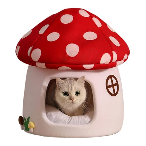 Pet Bed Warm Cave Nest, Mushroom Shape Cat Bed, Winter Cave Cat Tent, Soft Warm Pet Bed, Cat House Tent For Pets, Cat Cave Sleeping Bed, Warm Pet Cave Bed, Puppy Winter Cave Bed, Small Pet Bed For Cat von Dybnuhoc