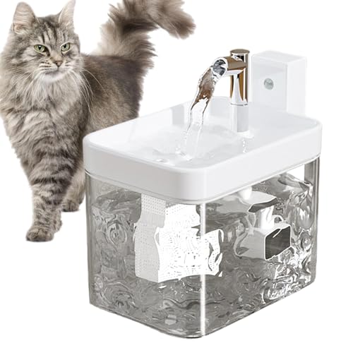 Pet Water Fountain, 1.5L Water Dispenser, Silent Pump Fountain, Automatic Drinking Fountain, Cat Water Fountain, 6.3x4.53x4.72 Inche Indoor Pet Hydration, Automatic Pet Waterer, Quiet Pet Fountain, He von Dybnuhoc