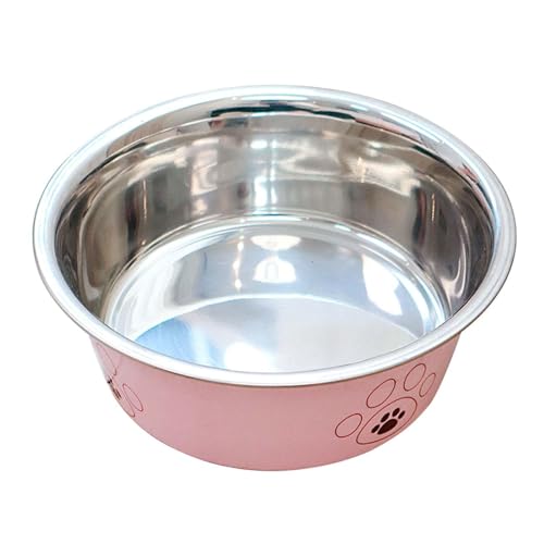 Stainless Steel Dog Bowl, Cartoon Footprint Cat Dish, Anti Slip Rustproof Pet Food Bowl, Non Skid Pet Bowl, Stylish Dog Food Bowl, Cat Food Water Dish, Easy Clean Pet Bowl for Small Medium Large Dogs von Dybnuhoc