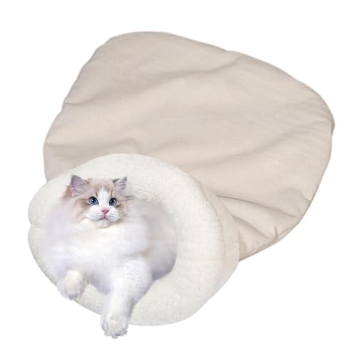 Warm Cat Sleeping Bag, Semi-Enclosed Winter Bed Cave, Thickened Cat Bed, Cold Weather Pet Cave for Resting, Napping, Sleeping, Relaxing, Cozy Cat Cave for Cats and Kittens von Dybnuhoc