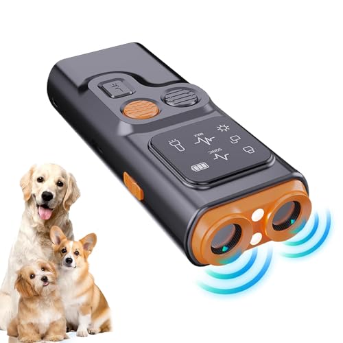 Dyeulget Antibellgerät für Hunde, Gerät zur Kontrolle des Hundebellens, Wiederaufladbares Hundetrainingsgerät mit HD-Display und LED-Taschenlampe, Bellstoppgerät für Hunde im Innen- und Außenbereich, von Dyeulget