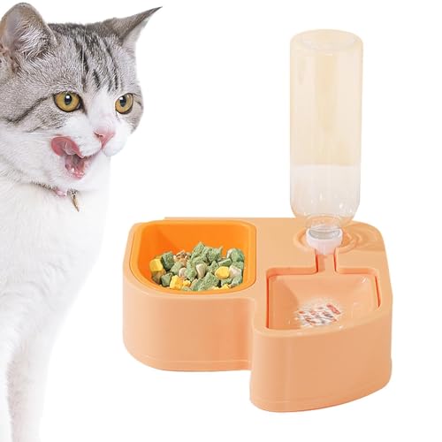 Dyeulget Automatischer Katzen-Wassernapf | Abnehmbares Multifunktionales Haustiernapf-Set Doppel Wassernapf - Futter- und Wassernapf Set, Katzenfutter und Wassernapf, Kippsicherer Haustier-Wassernapf von Dyeulget