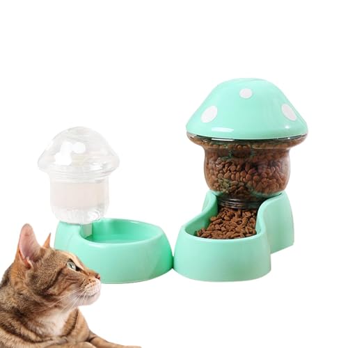 Dyeulget Futterspender für Katzen, Futternäpfe, automatischer Wasserspender – Schwerkraft-Futter- und Wasserspender-Set, transparent, stabil für Hund, Katze von Dyeulget
