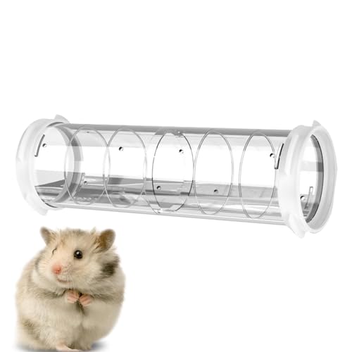 Dyeulget Hamsterrohr, transparent, für Haustierkäfig, robust und praktisch, für Hamster, Übungsspielzeug für kleine Tiere von Dyeulget