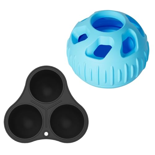 Dyeulget Hunde-Puzzleball-Futterspender,Hunde-Puzzleball | 2X interaktives Hundeballspielzeug | Interaktiver Leckerli-Ball für Hunde, Puzzle-Futterball, Hunde-Puzzle-Leckerli-Spenderball für Welpen, von Dyeulget