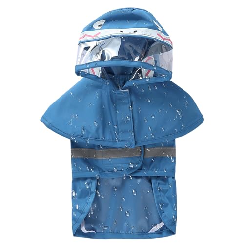 Dyeulget Hunderegenjacke, wasserdichter Hunderegenmantel,Welpen-Poncho mit reflektierenden Streifen, Haustier-Regenmäntel - Verstellbare Taille, Regenjacke im Cartoon-Tier-Stil mit Kapuze für kleine von Dyeulget