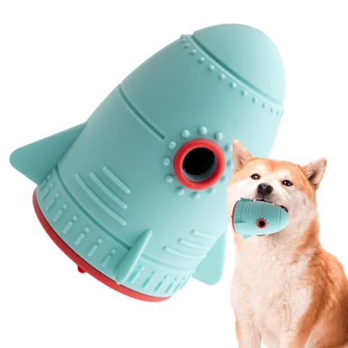 Dyeulget Hundespielzeug-Leckerli-Spender, Futterspender – unzerstörbares Spielzeug für Welpen, Haustier-Futterball, Raketenförmige Füllung für kleine bis große Hunde von Dyeulget